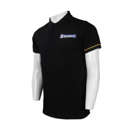 P871 來樣訂製男裝短袖Polo恤 自製繡花logo款Polo恤 中國 MECHELIN Polo恤供應商    黑色 P871 來樣訂製男裝短袖Polo恤 自製繡花logo款Polo恤 中國 MECHELIN Polo恤供應商    黑色